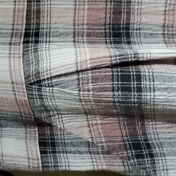 GARNET HILL PLUS SIZE 14 PLAID SHIRT DRESS PINK BLACK GRAY LONG SLEEVE PLAID - Picture 3 of 11